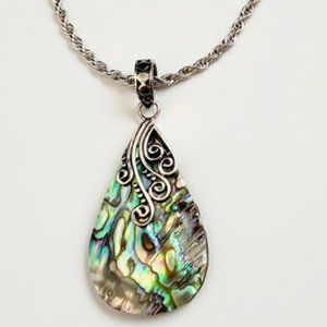 Authentic Abalone Teardrop Necklace.